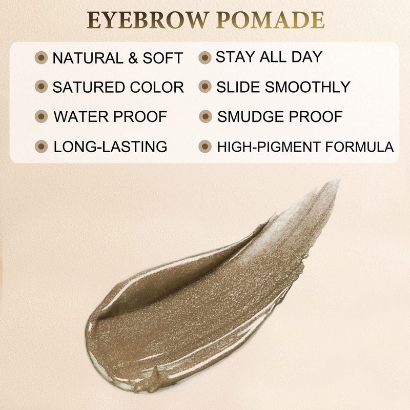LAVONE Eyebrow Stamp Pencil Kit - Brow Stamp Trio with Waterproof Eyebrow Pencil, Eyeliner, Pomade, and Dual-ended Brush - Blonde - Image 2